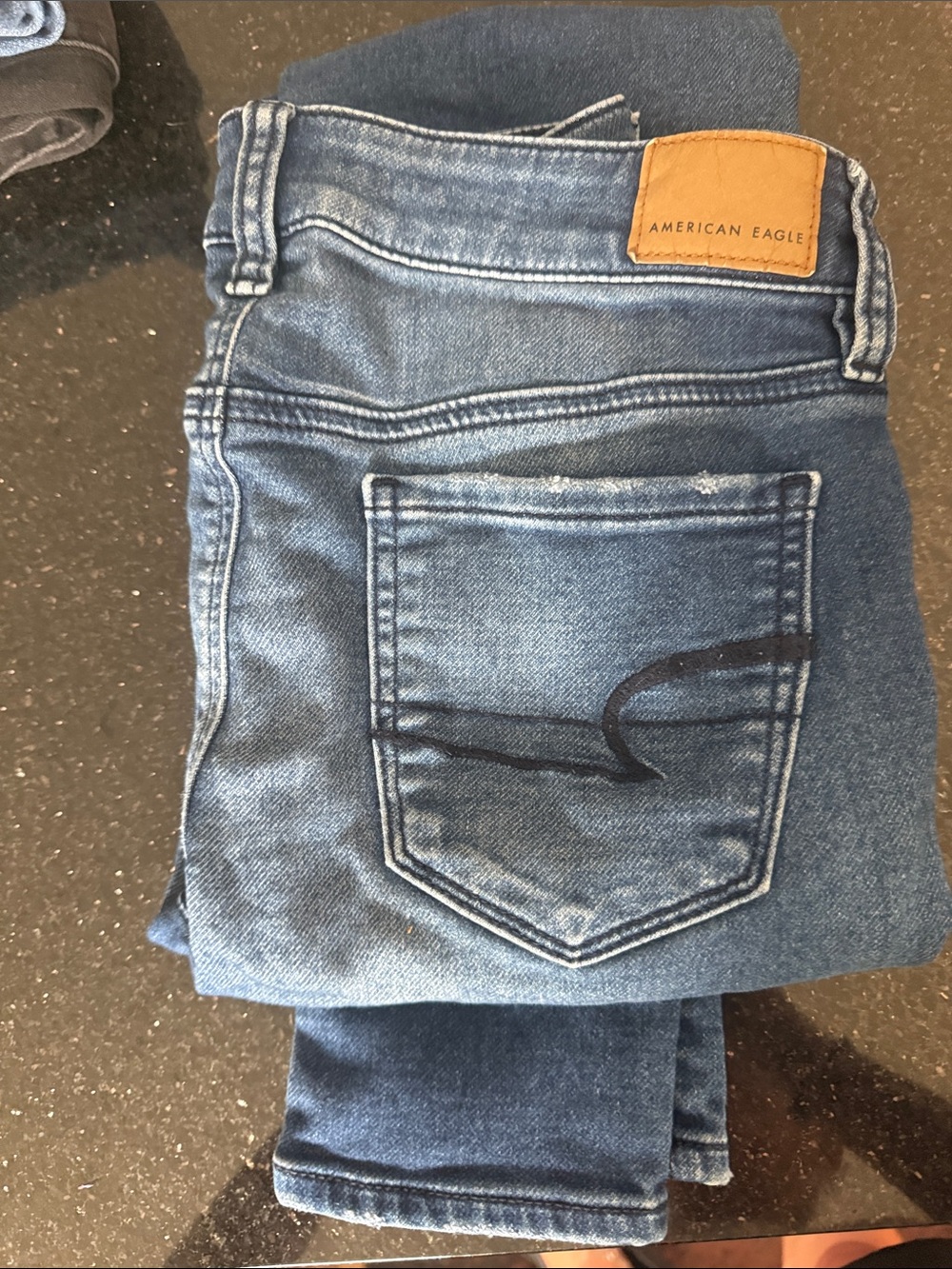 American Eagle Outfitters Blue Skinny Jeans with Back-Pocket Detail